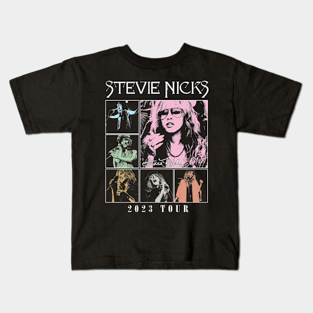 Stevie Nicks Vintage Rock Music 2023 Tour Live in Concert Kids T-Shirt by Evergreen Daily